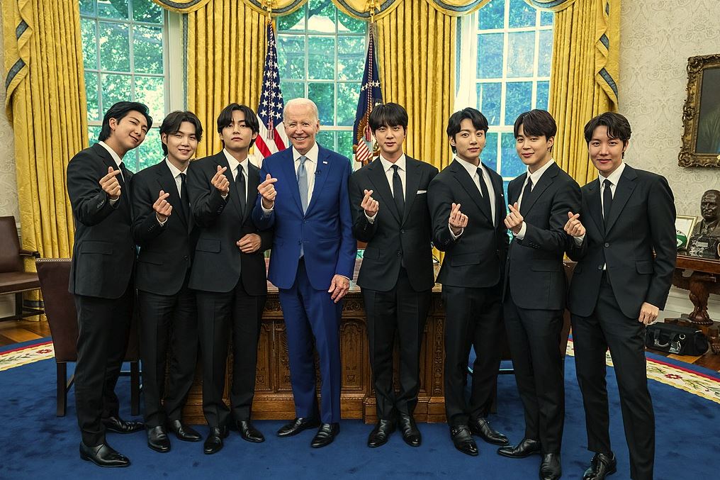 U.S. President Joe Biden and the K-pop group BTS