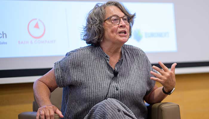 Patty McCord durante una sesión en el campus del IESE de Barcelona