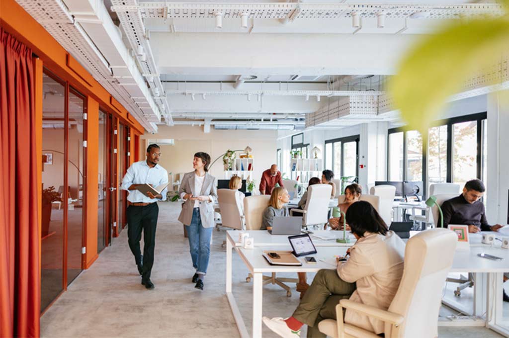 Open space: a collaborative workplace.