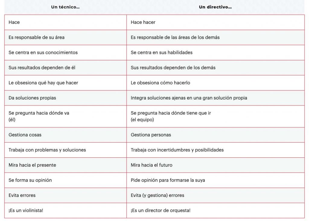 de tecnico a directivo