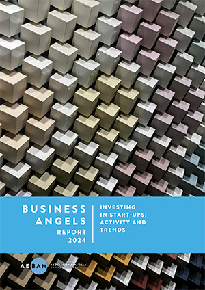 AEBAN 2024 Business Angels Report cover, investing in startups: activity and trends