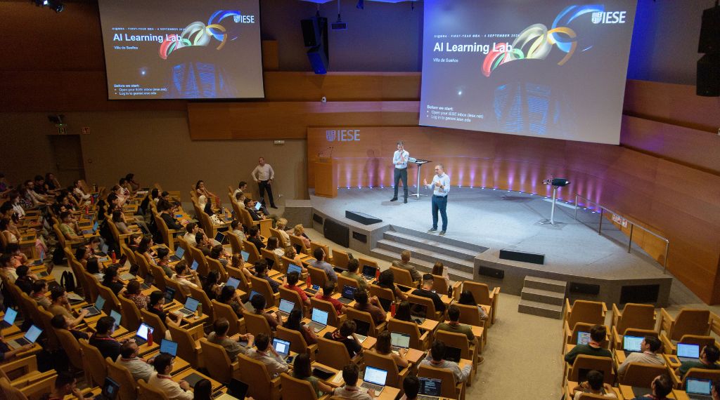 Large-scale simulation gives IESE MBA students first-hand experience of how AI is transforming the role of managers